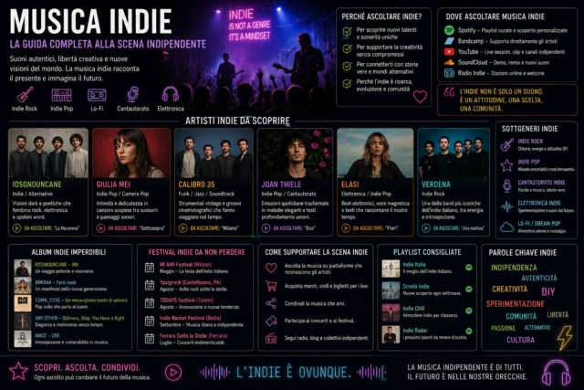 Concerti Indie Live: La Guida per Scoprire la Scena dal Vivo nel 2026